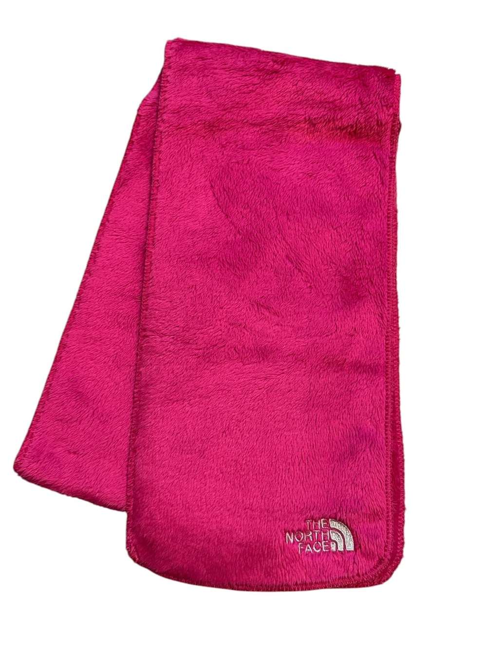 The North Face Pink Denali Fuzzy Scarf Embroidered Logo Youth